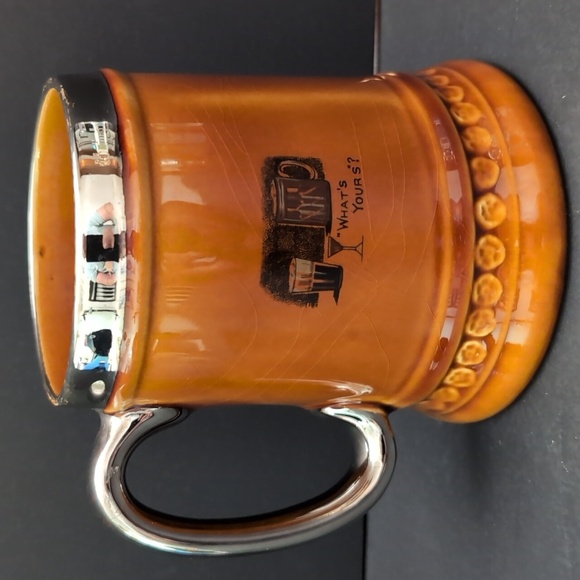 Vintage Lord Nelson Silent Night Pottery Beer Stein, Tan/Silver. - Picture 3 of 10